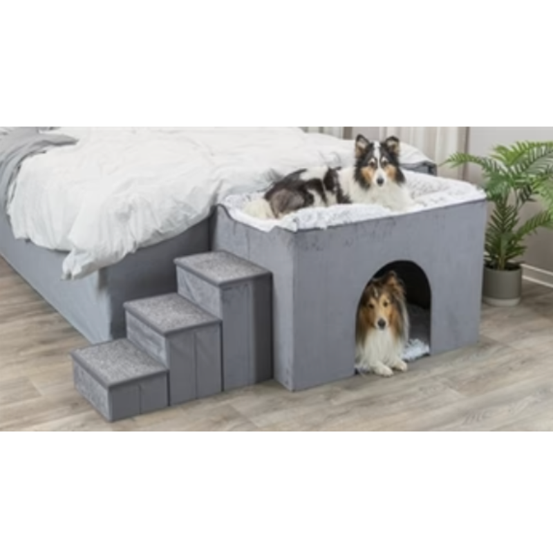 Trixie Basket House Harvey With Stairs Grey/White